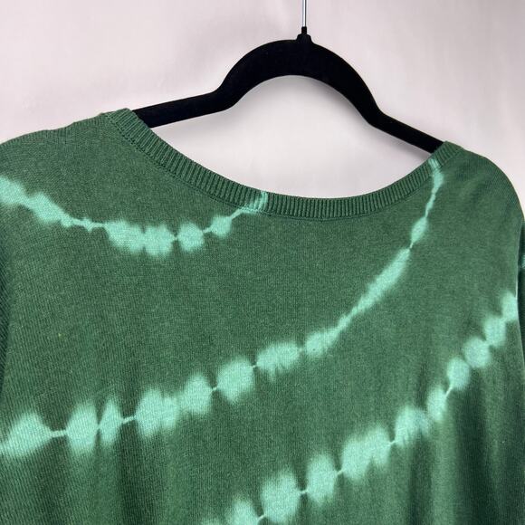 J. Jill Green Tie Dye Sweater, Cotton Blend, Lightweight Pullover, Petite XL - Picture 11 of 14